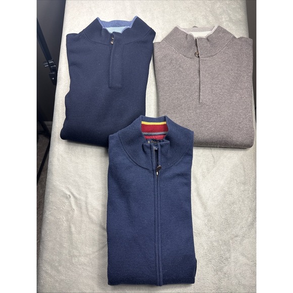 Brooks Brothers Other - Brooks‎ Brothers Bundle 3 Pack Extra Fine Merino Wool Sweater Men XXL 1/4 & Zip
